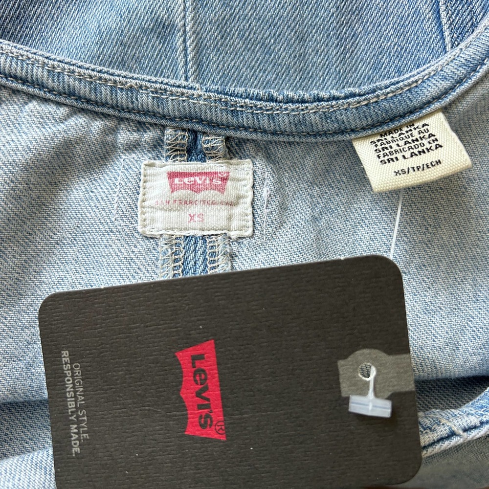 Levi's Alek Denim Romper Button Front NWT Size XS Light Wash $98 Vintage Style - Picture 4 of 4